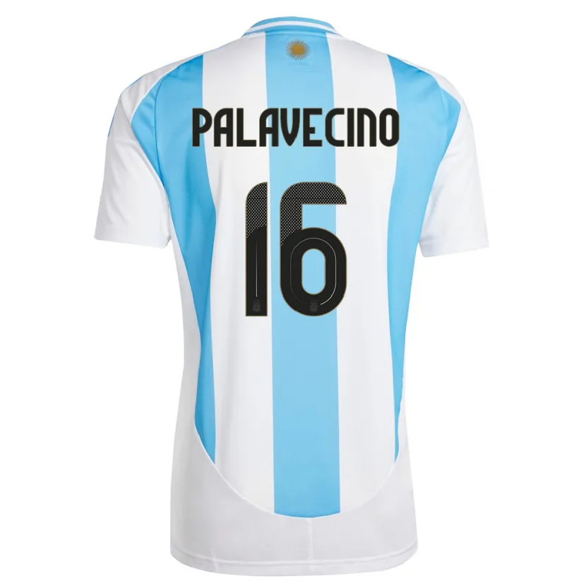 Danxen Mulher Camisola Argentina Nicolas Palavecino #16 Branco Azul Principal 24-26 Camisa