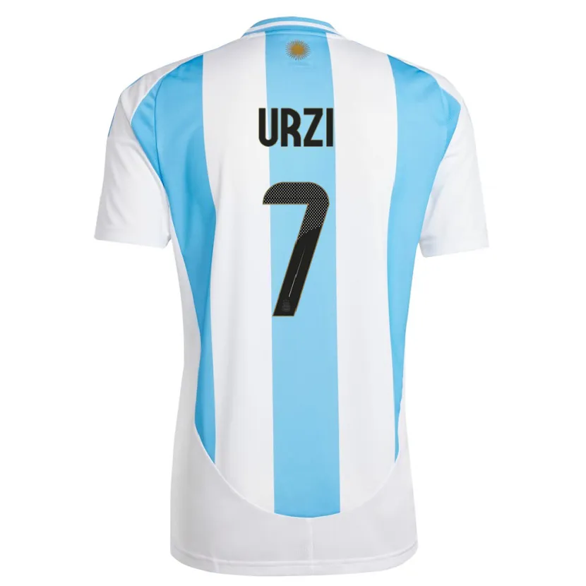 Danxen Mulher Camisola Argentina Agustin Urzi #7 Branco Azul Principal 24-26 Camisa