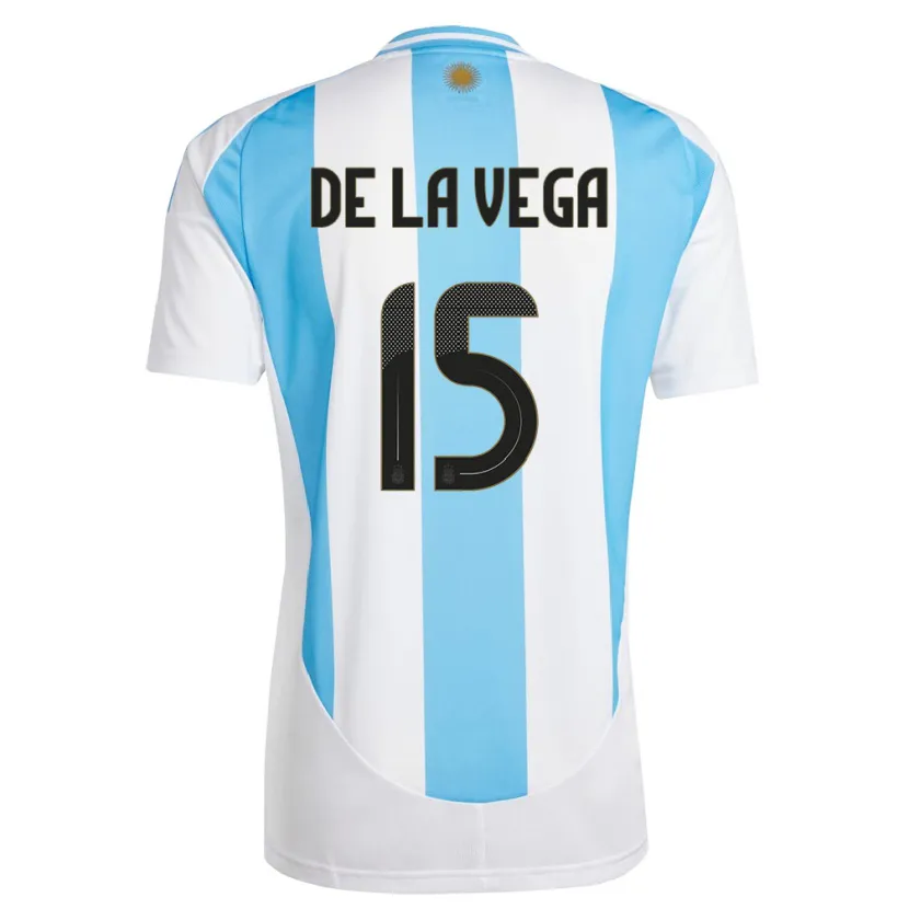 Danxen Mulher Camisola Argentina Pedro De La Vega #15 Branco Azul Principal 24-26 Camisa