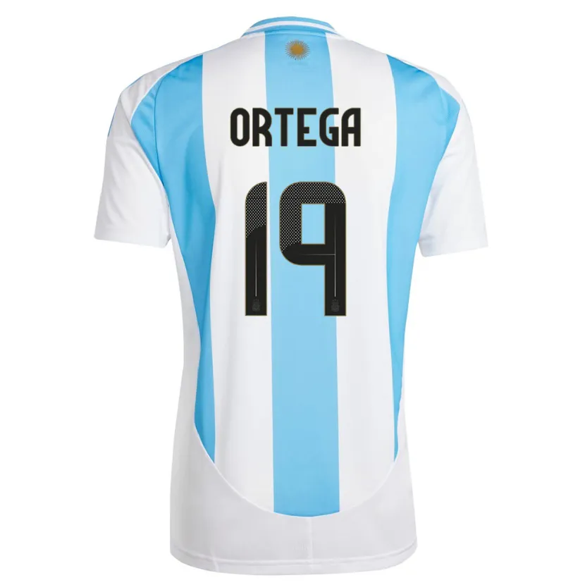 Danxen Mulher Camisola Argentina Francisco Ortega #19 Branco Azul Principal 24-26 Camisa