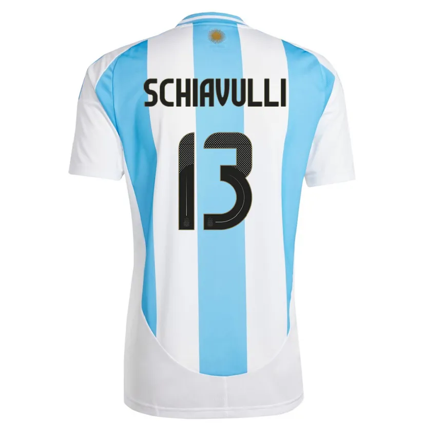 Danxen Mulher Camisola Argentina Thiago Schiavulli #13 Branco Azul Principal 24-26 Camisa