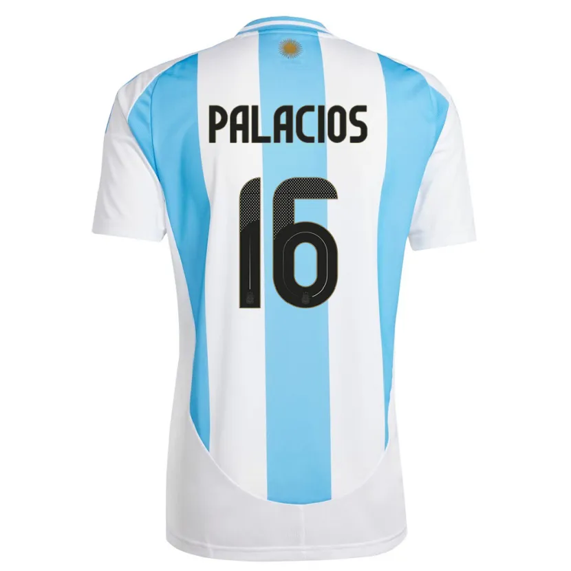 Danxen Mulher Camisola Argentina Tomas Palacios #16 Branco Azul Principal 24-26 Camisa