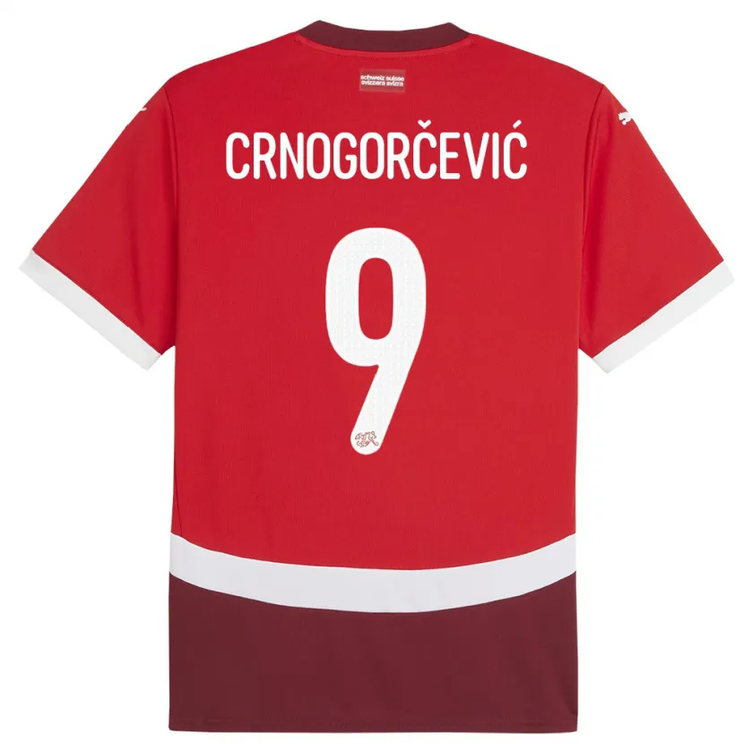 Danxen Mulher Camisola Suiça Ana Maria Crnogorcevic #9 Vermelho Principal 24-26 Camisa