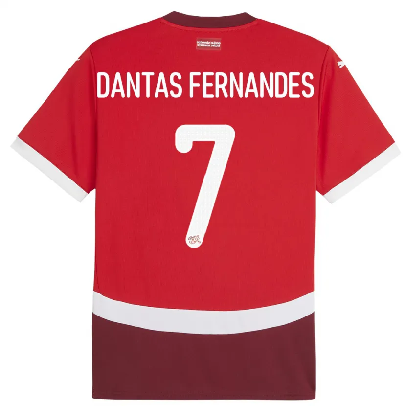 Danxen Mulher Camisola Suiça Ronaldo Dantas Fernandes #7 Vermelho Principal 24-26 Camisa