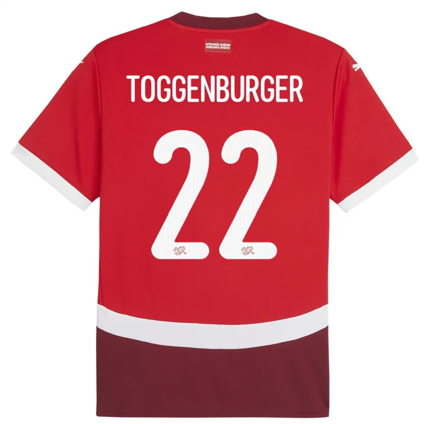 Danxen Mulher Camisola Suiça Nando Toggenburger #22 Vermelho Principal 24-26 Camisa