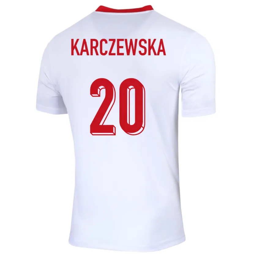 Danxen Mulher Camisola Polónia Nikola Karczewska #20 Branco Principal 24-26 Camisa