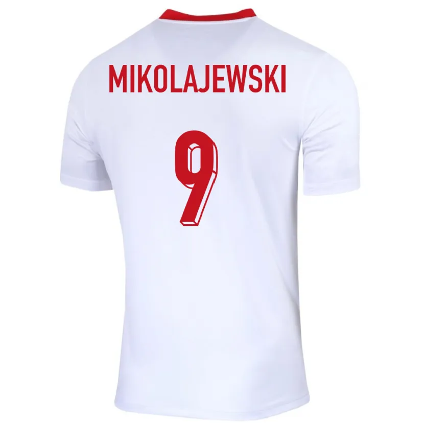 Danxen Mulher Camisola Polónia Daniel Mikolajewski #9 Branco Principal 24-26 Camisa