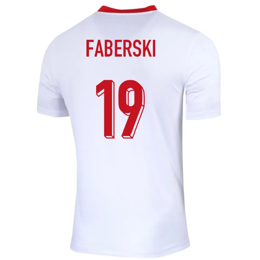 Danxen Mulher Camisola Polónia Jan Faberski #19 Branco Principal 24-26 Camisa
