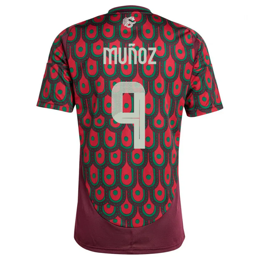 Danxen Mulher Camisola México Santiago Munoz #9 Marrom Principal 24-26 Camisa