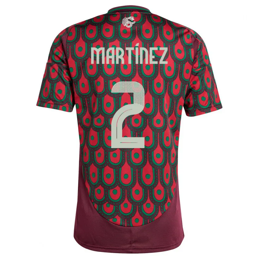 Danxen Mulher Camisola México Emilio Martinez #2 Marrom Principal 24-26 Camisa