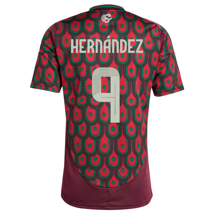 Danxen Mulher Camisola México Jesus Hernandez #9 Marrom Principal 24-26 Camisa