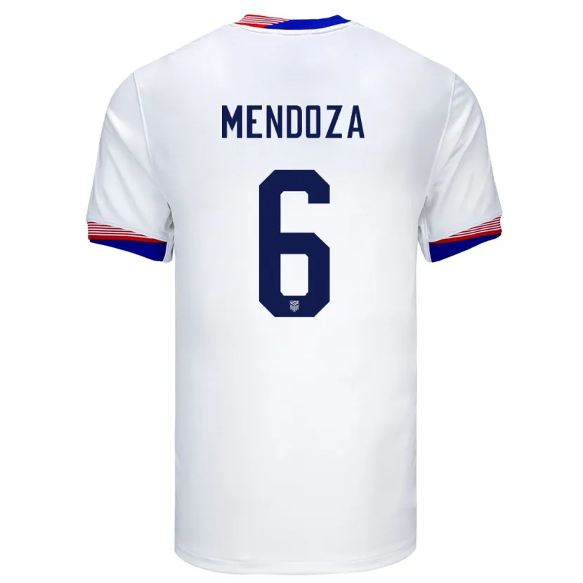 Danxen Mulher Camisola Estados Unidos Edwyn Mendoza #6 Branco Principal 24-26 Camisa