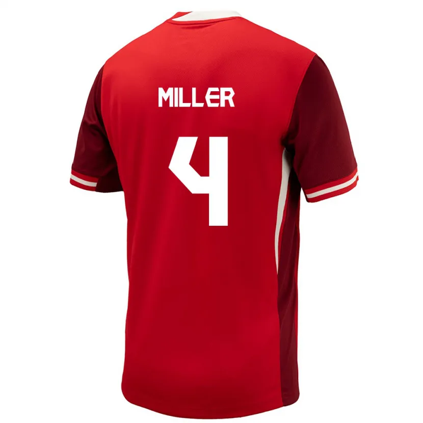 Danxen Mulher Camisola Canadá Kamal Miller #4 Vermelho Principal 24-26 Camisa