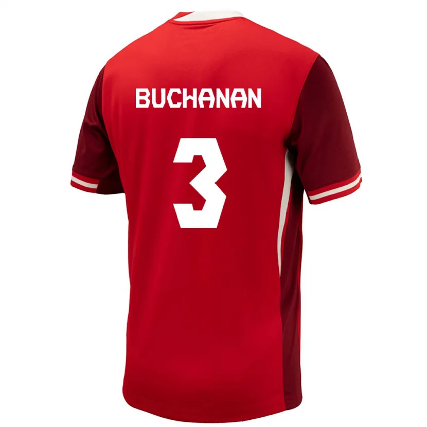 Danxen Mulher Camisola Canadá Kadeisha Buchanan #3 Vermelho Principal 24-26 Camisa