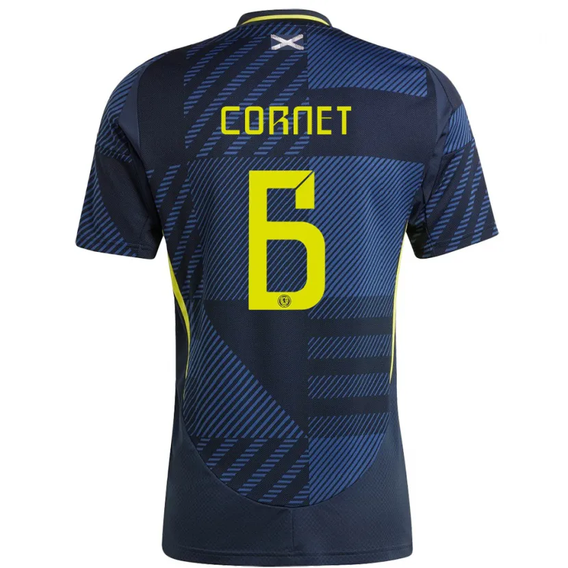 Danxen Mulher Camisola Escócia Chelsea Cornet #6 Azul Escuro Principal 24-26 Camisa