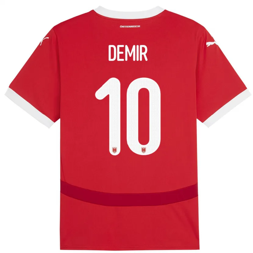 Danxen Mulher Camisola Áustria Yusuf Demir #10 Vermelho Principal 24-26 Camisa