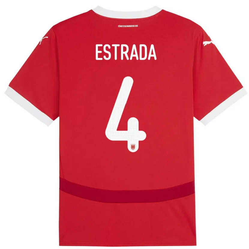 Danxen Mulher Camisola Áustria Pascal Estrada #4 Vermelho Principal 24-26 Camisa