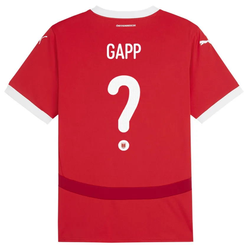 Danxen Mulher Camisola Áustria Alexander Gapp #0 Vermelho Principal 24-26 Camisa