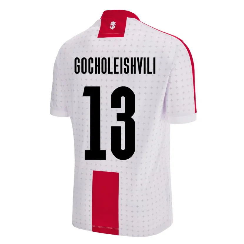 Danxen Mulher Camisola Geórgia Giorgi Gocholeishvili #13 Branco Principal 24-26 Camisa