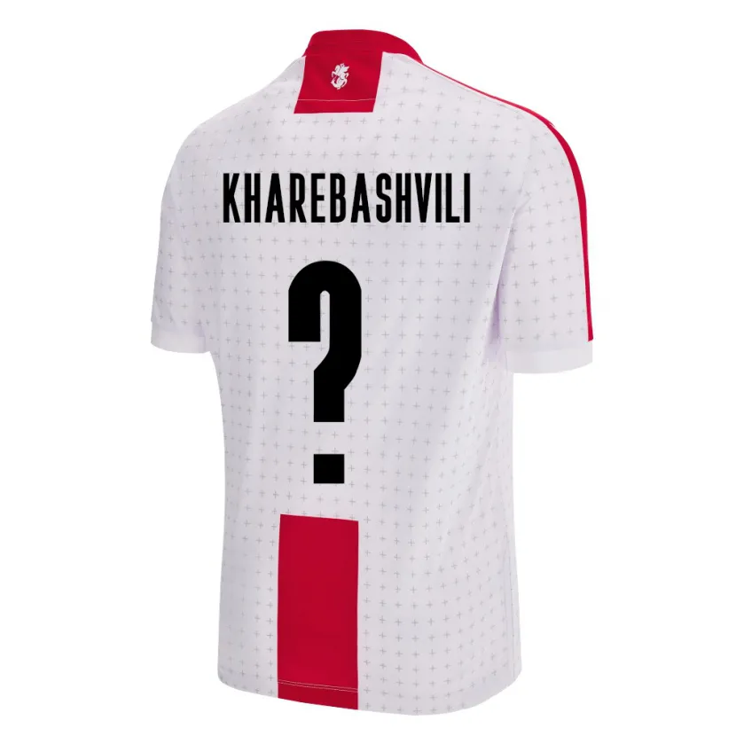 Danxen Mulher Camisola Geórgia Saba Kharebashvili #0 Branco Principal 24-26 Camisa