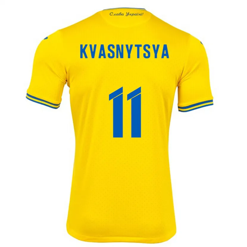 Danxen Mulher Camisola Ucrânia Ilya Kvasnytsya #11 Amarelo Principal 24-26 Camisa