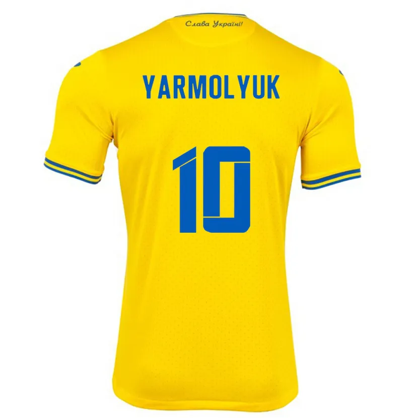 Danxen Mulher Camisola Ucrânia Yegor Yarmolyuk #10 Amarelo Principal 24-26 Camisa