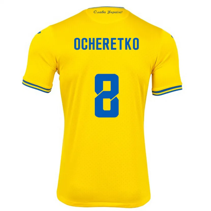 Danxen Mulher Camisola Ucrânia Oleg Ocheretko #8 Amarelo Principal 24-26 Camisa