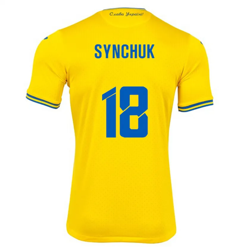 Danxen Mulher Camisola Ucrânia Gennadiy Synchuk #18 Amarelo Principal 24-26 Camisa