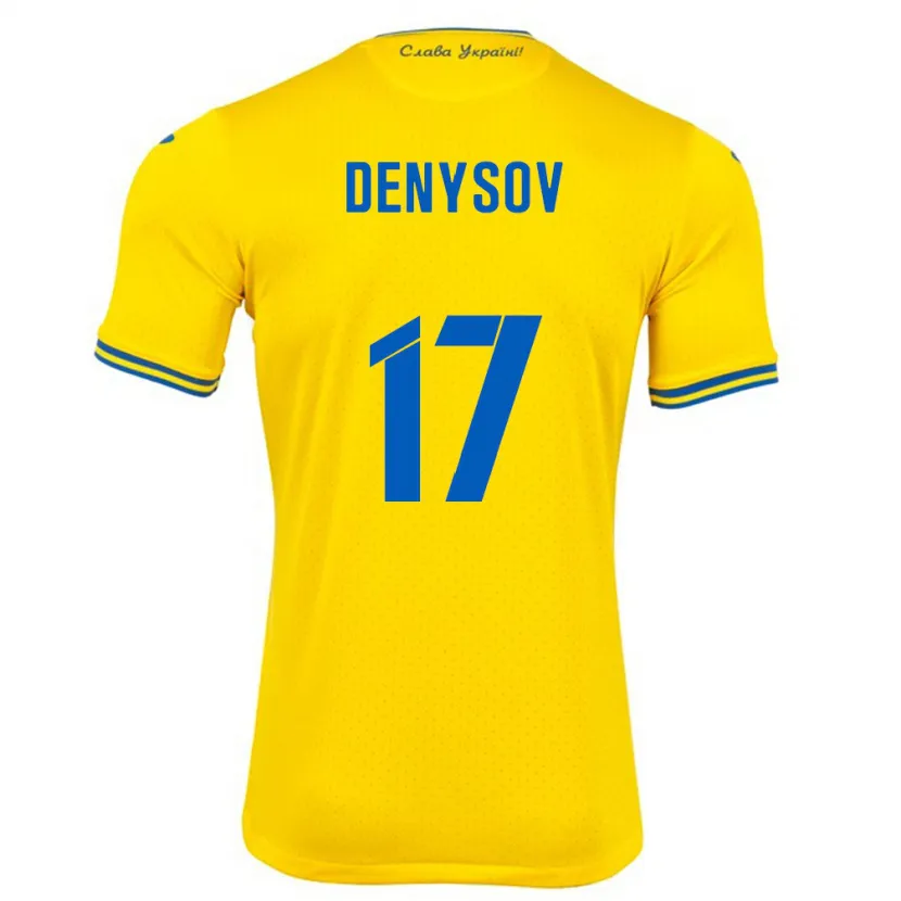 Danxen Mulher Camisola Ucrânia Ivan Denysov #17 Amarelo Principal 24-26 Camisa