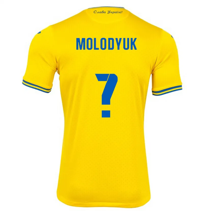 Danxen Mulher Camisola Ucrânia Yelyzaveta Molodyuk #0 Amarelo Principal 24-26 Camisa