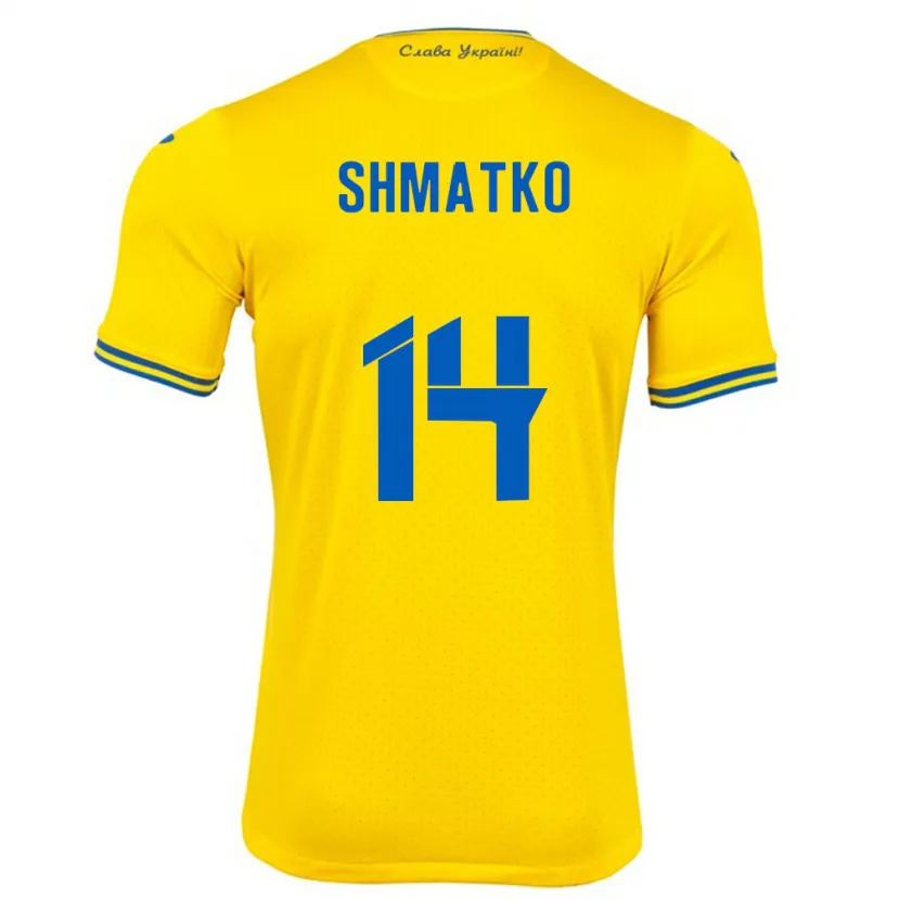 Danxen Mulher Camisola Ucrânia Lyubov Shmatko #14 Amarelo Principal 24-26 Camisa