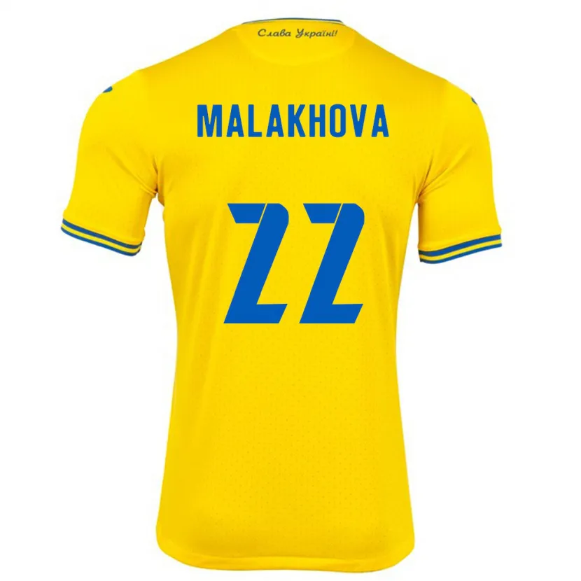 Danxen Mulher Camisola Ucrânia Yana Malakhova #22 Amarelo Principal 24-26 Camisa