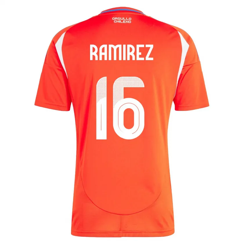 Danxen Mulher Camisola Chile Vicente Ramírez #16 Vermelho Principal 24-26 Camisa