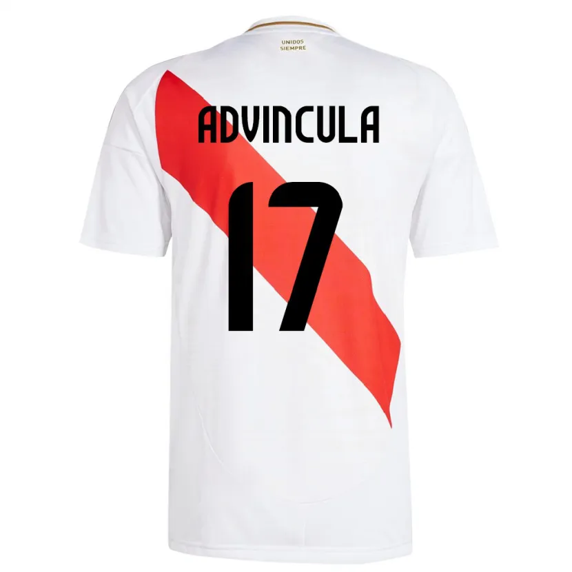 Danxen Mulher Camisola Peru Luis Advíncula #17 Branco Principal 24-26 Camisa