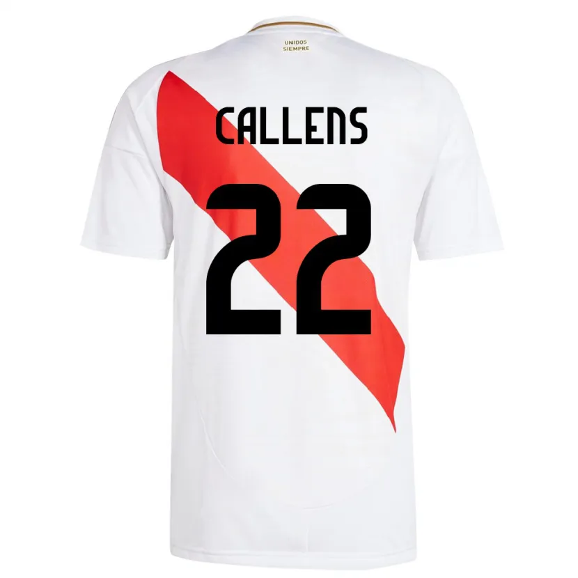 Danxen Mulher Camisola Peru Alexander Callens #22 Branco Principal 24-26 Camisa