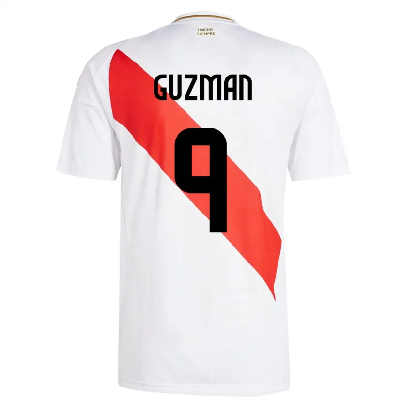Danxen Mulher Camisola Peru Víctor Guzmán #9 Branco Principal 24-26 Camisa