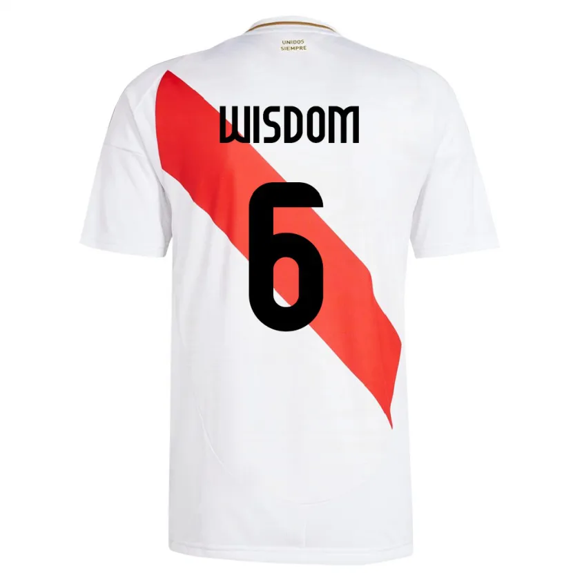 Danxen Mulher Camisola Peru Ian Wisdom #6 Branco Principal 24-26 Camisa