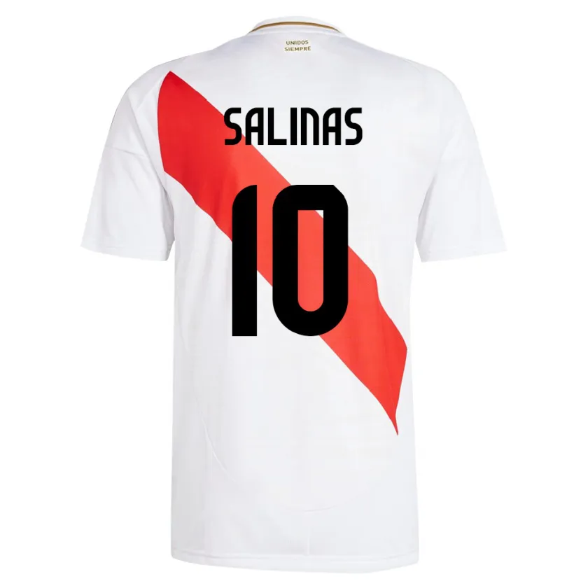 Danxen Mulher Camisola Peru Thiago Salinas #10 Branco Principal 24-26 Camisa