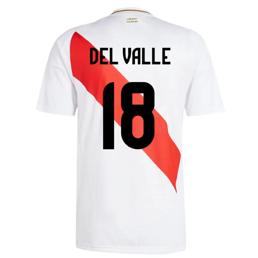 Danxen Mulher Camisola Peru Yamir Del Valle #18 Branco Principal 24-26 Camisa