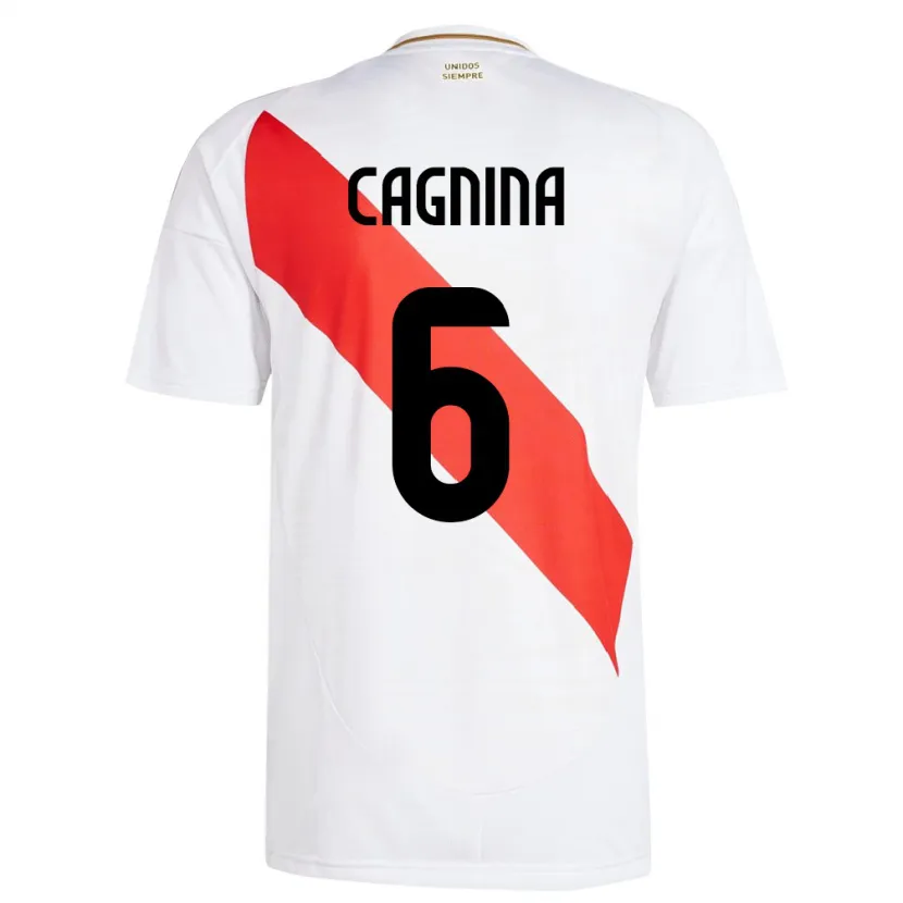 Danxen Mulher Camisola Peru Claudia Cagnina #6 Branco Principal 24-26 Camisa