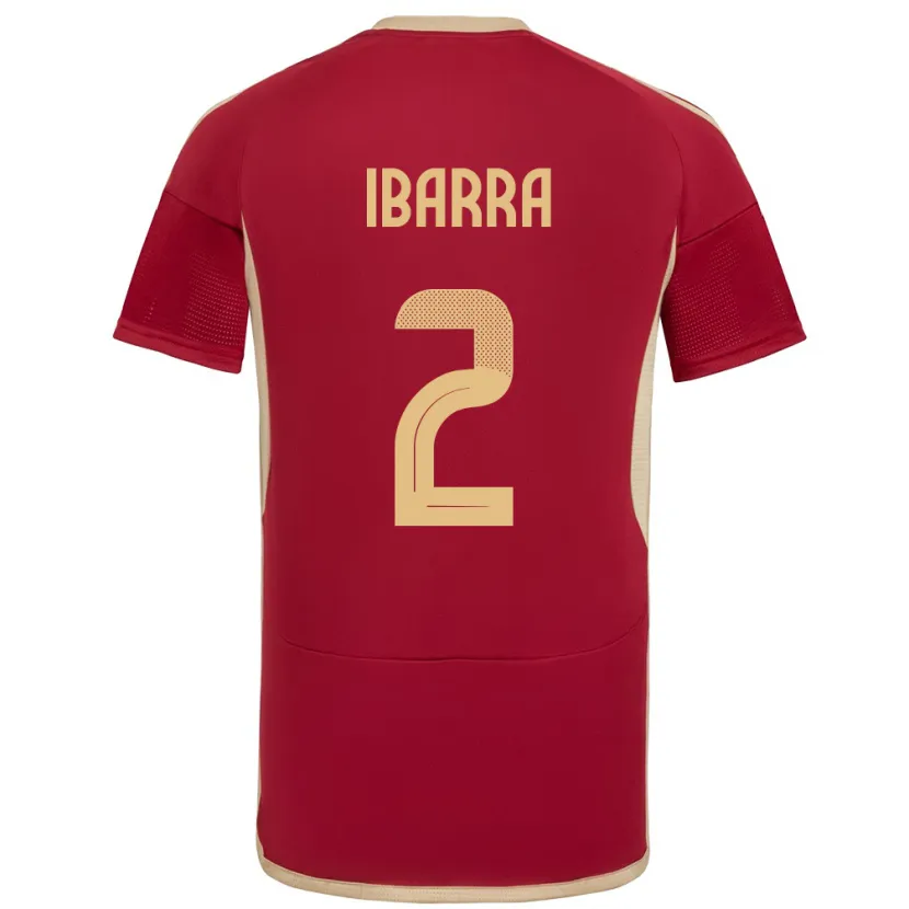 Danxen Mulher Camisola Venezuela Pablo Ibarra #2 Borgonha Principal 24-26 Camisa