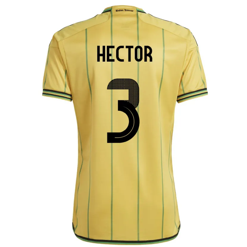 Danxen Mulher Camisola Jamaica Michael Hector #3 Amarelo Principal 24-26 Camisa