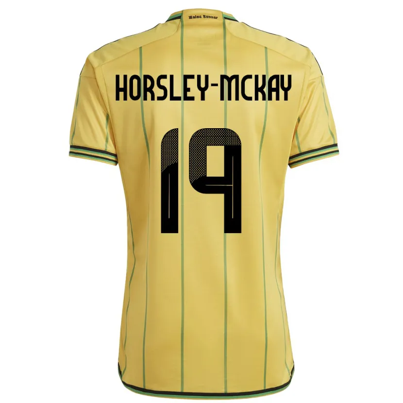 Danxen Mulher Camisola Jamaica Kyron Horsley-Mckay #19 Amarelo Principal 24-26 Camisa