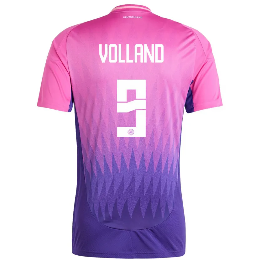 Danxen Mulher Camisola Alemanha Kevin Volland #9 Rosa Roxo Alternativa 24-26 Camisa