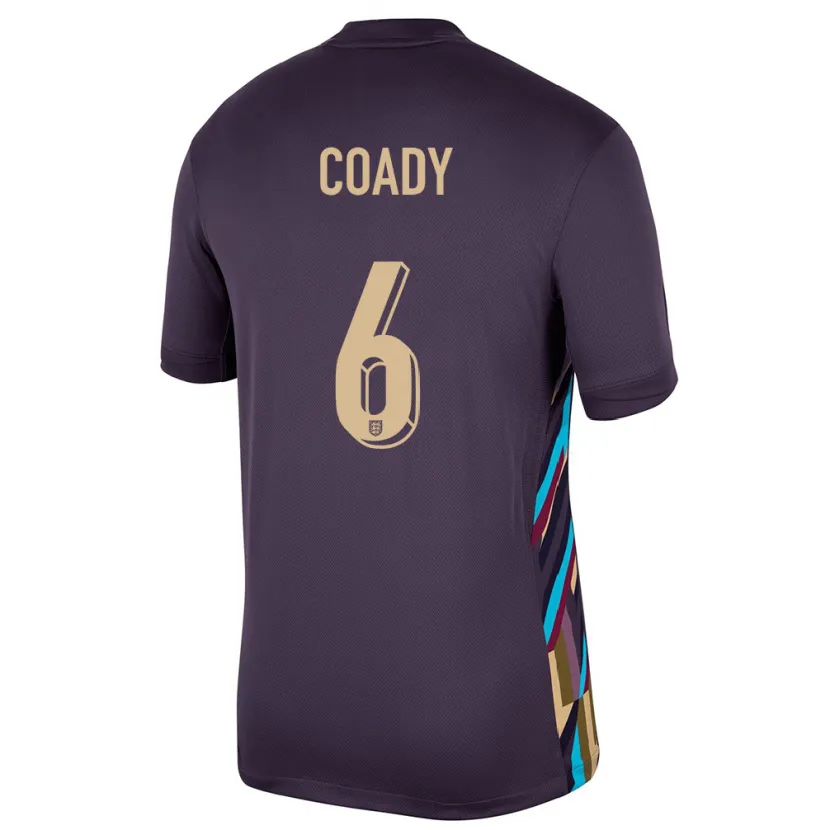 Danxen Mulher Camisola Inglaterra Conor Coady #6 Passa Escura Alternativa 24-26 Camisa