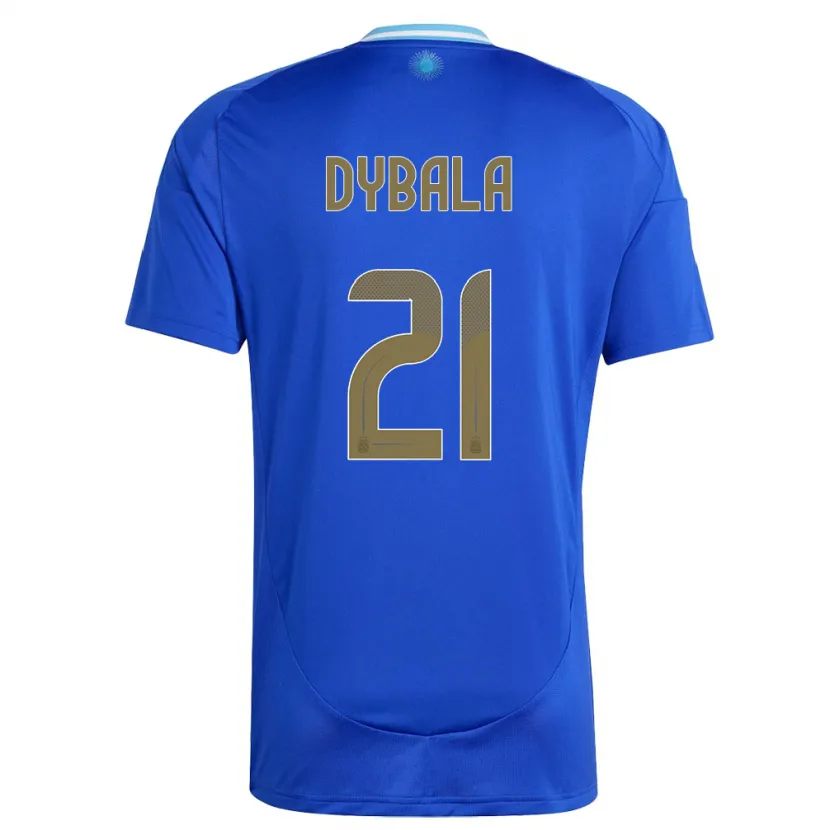 Danxen Mulher Camisola Argentina Paulo Dybala #21 Azul Alternativa 24-26 Camisa