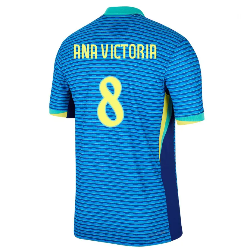 Danxen Mulher Camisola Brasil Ana Victoria #8 Azul Alternativa 24-26 Camisa