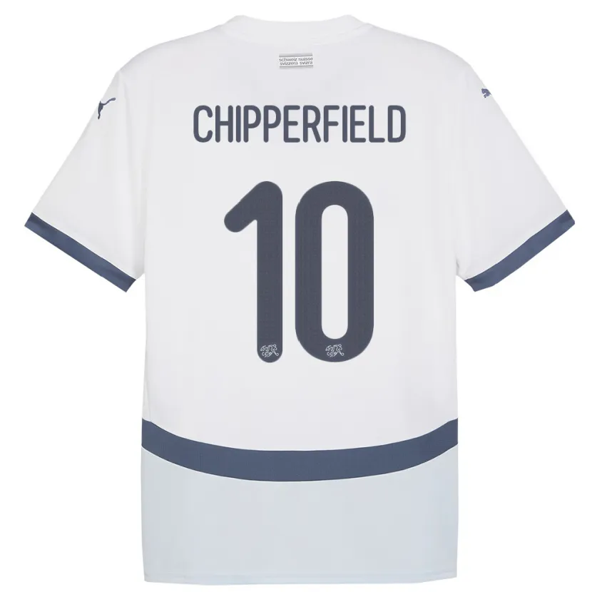Danxen Mulher Camisola Suiça Liam Chipperfield #10 Branco Alternativa 24-26 Camisa