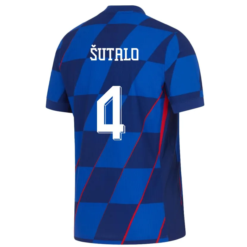 Danxen Mulher Camisola Croácia Bosko Sutalo #4 Azul Alternativa 24-26 Camisa