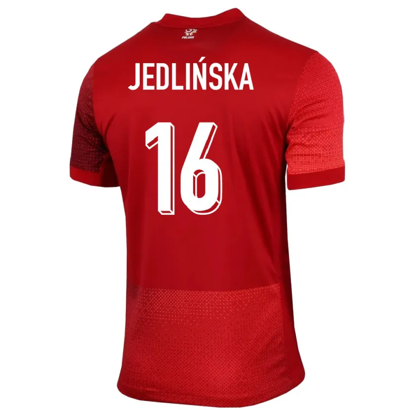 Danxen Mulher Camisola Polónia Klaudia Jedlinska #16 Vermelho Alternativa 24-26 Camisa